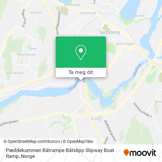 Pæddekummen Båtrampe Båtslipp Slipway Boat Ramp kart