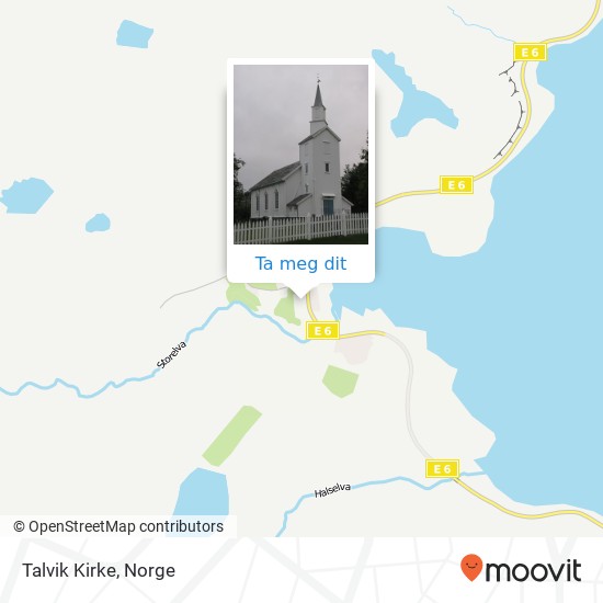 Talvik Kirke kart