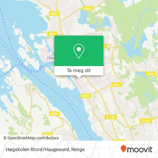 Høgskolen Stord/Haugesund kart