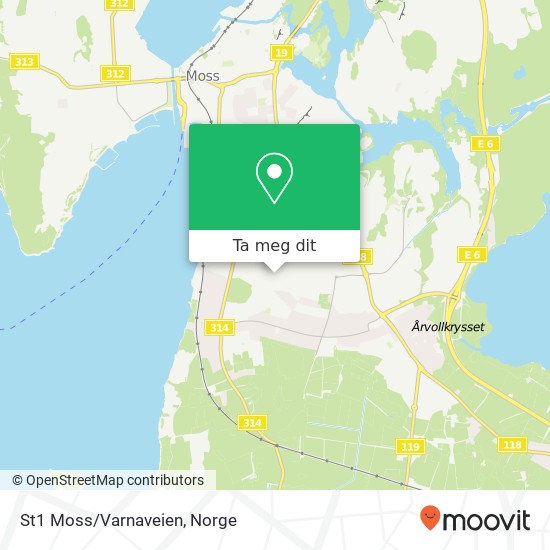 St1 Moss/Varnaveien kart