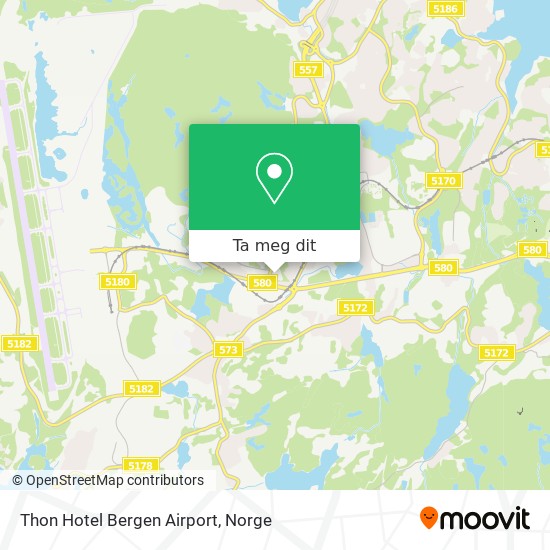 Thon Hotel Bergen Airport kart
