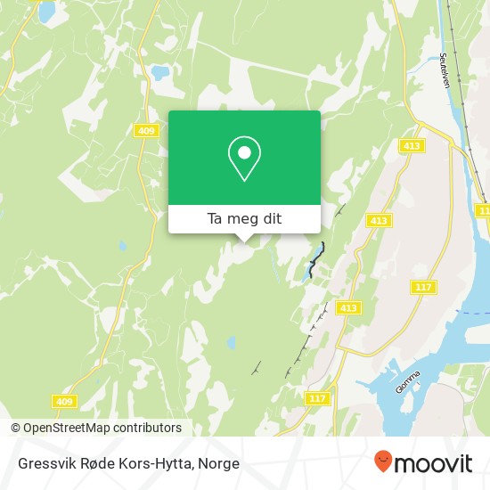 Gressvik Røde Kors-Hytta kart