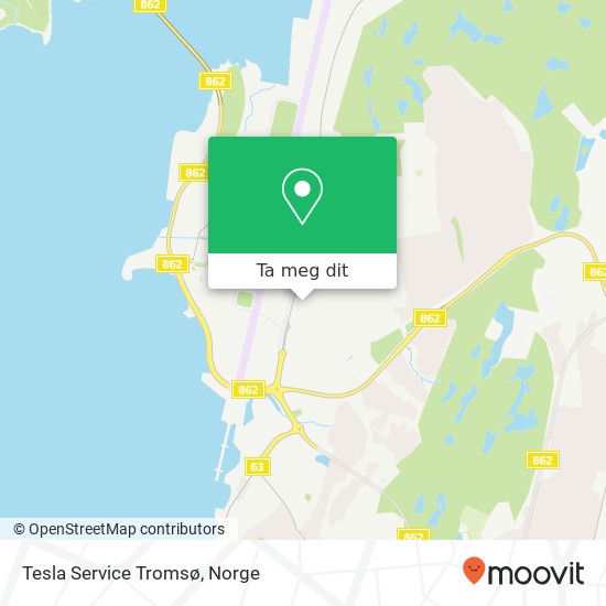 Tesla Service Tromsø kart