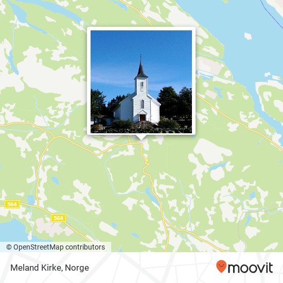 Meland Kirke kart