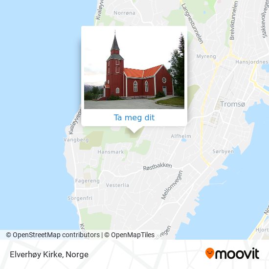 Elverhøy Kirke kart