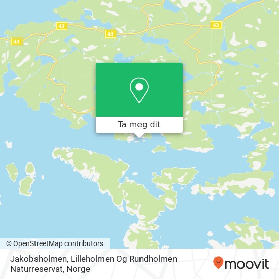 Jakobsholmen, Lilleholmen Og Rundholmen Naturreservat kart