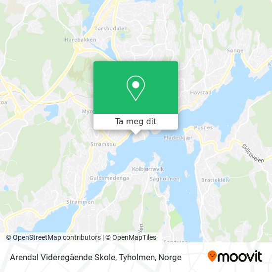Arendal Videregående Skole, Tyholmen kart