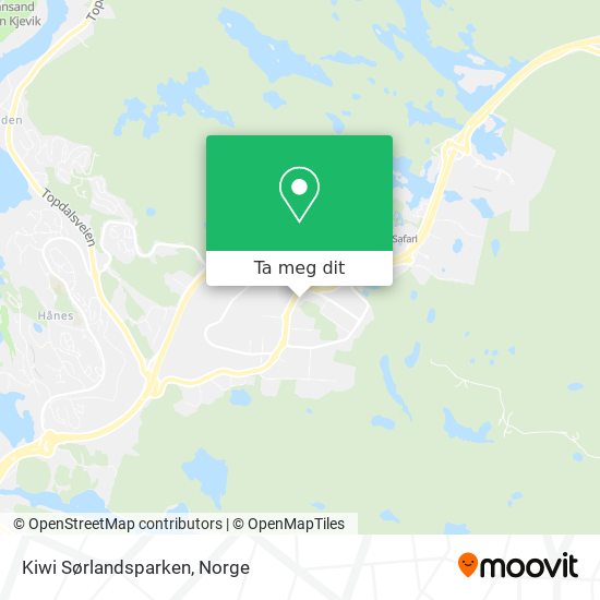 Kiwi Sørlandsparken kart