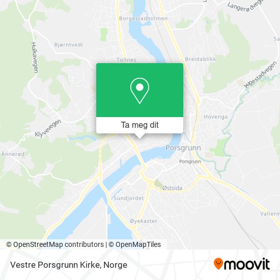 Vestre Porsgrunn Kirke kart