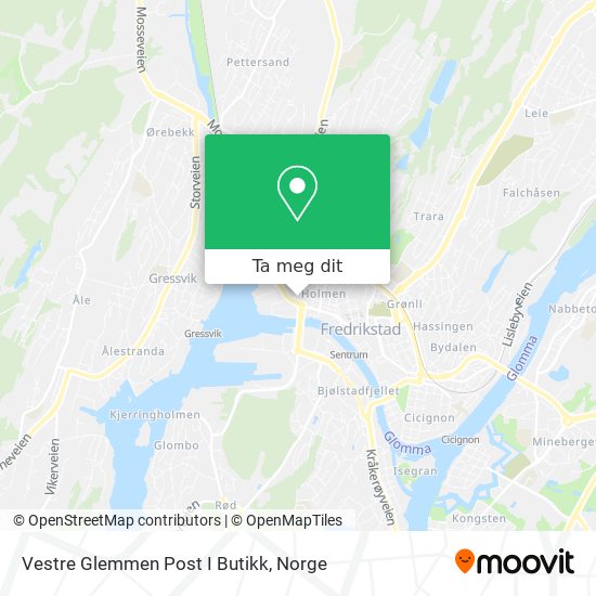 Vestre Glemmen Post I Butikk kart