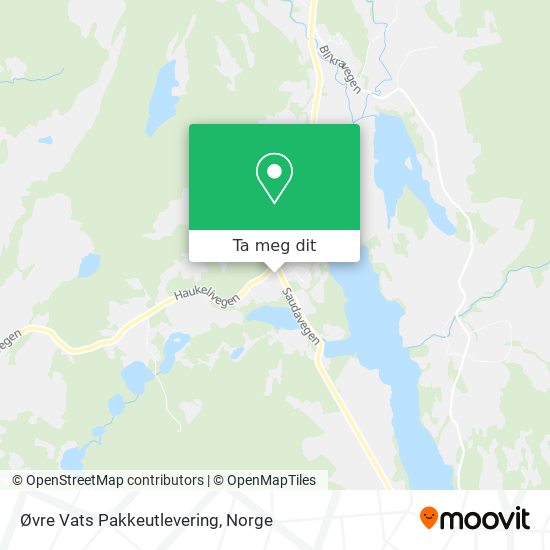 Øvre Vats Pakkeutlevering kart