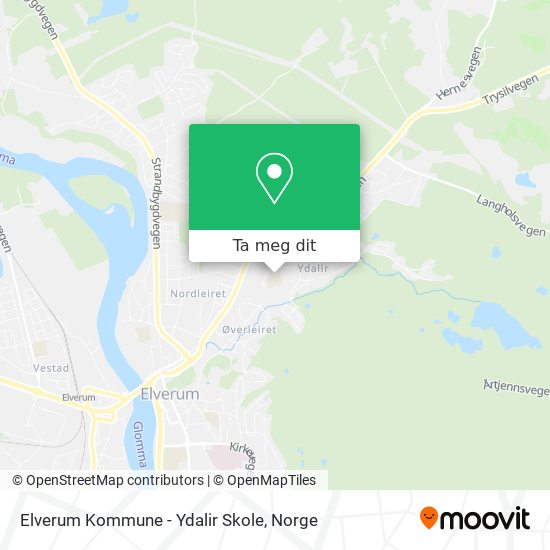 Elverum Kommune - Ydalir Skole kart
