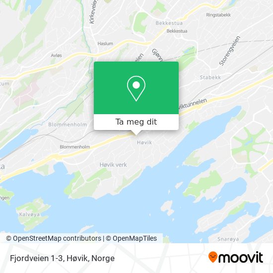 Fjordveien 1-3, Høvik kart