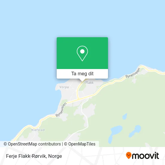 Ferje Flakk-Rørvik kart