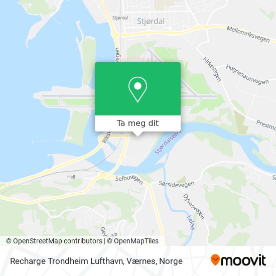 Recharge Trondheim Lufthavn, Værnes kart