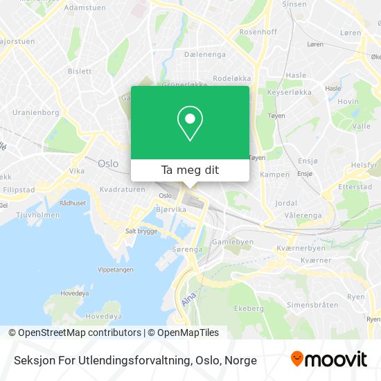 Seksjon For Utlendingsforvaltning, Oslo kart