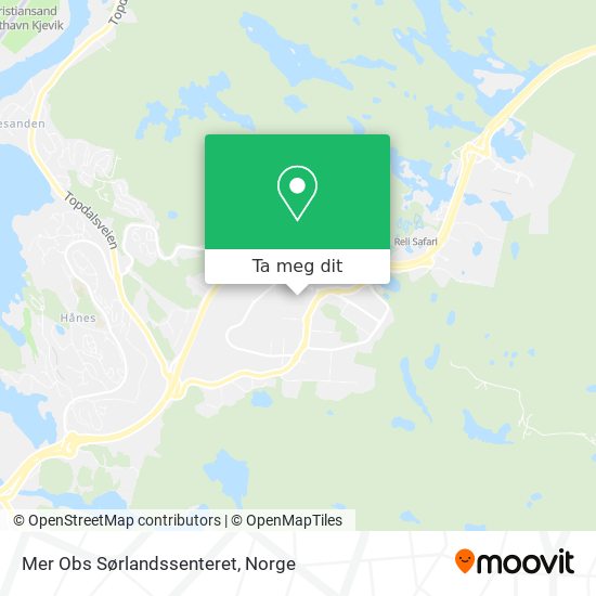 Mer Obs Sørlandssenteret kart