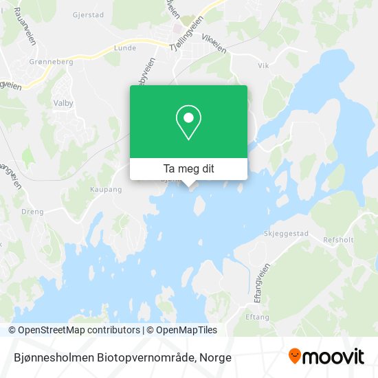 Bjønnesholmen Biotopvernområde kart