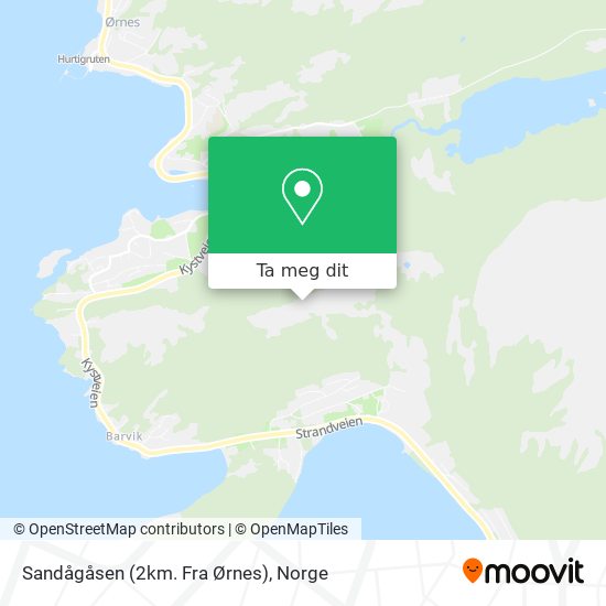 Sandågåsen (2km. Fra Ørnes) kart