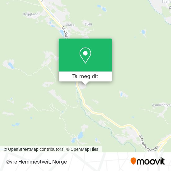 Øvre Hemmestveit kart