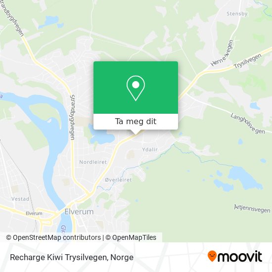 Recharge Kiwi Trysilvegen kart