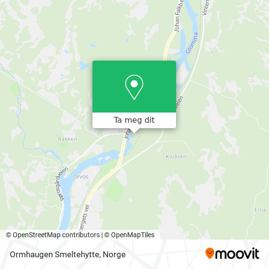Ormhaugen Smeltehytte kart