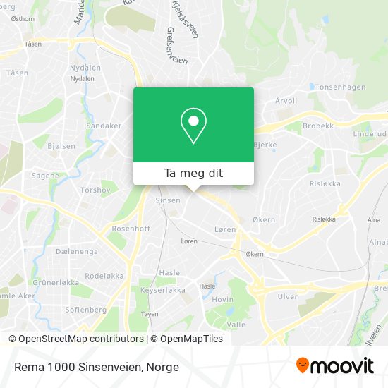 Rema 1000 Sinsenveien kart