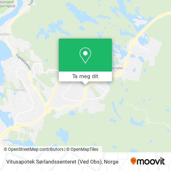 Vitusapotek Sørlandssenteret (Ved Obs) kart