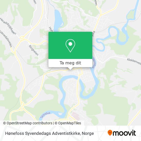 Hønefoss Syvendedags Adventistkirke kart
