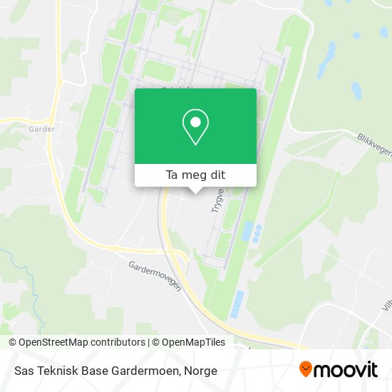 Sas Teknisk Base Gardermoen kart