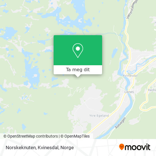 Norskeknuten, Kvinesdal kart