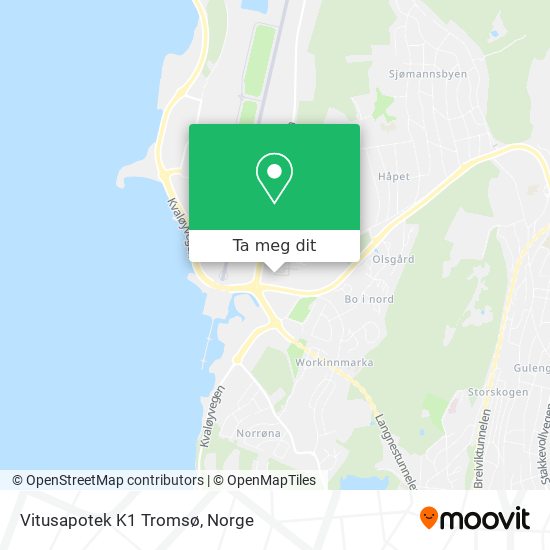 Vitusapotek K1 Tromsø kart