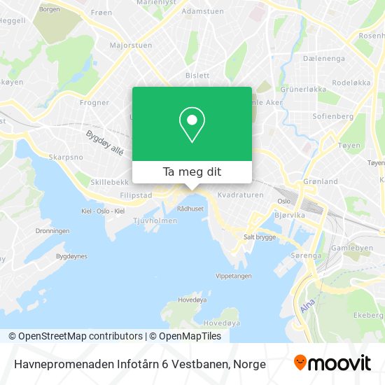 Havnepromenaden Infotårn 6 Vestbanen kart