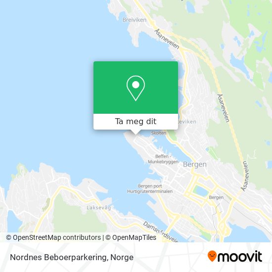 Nordnes Beboerparkering kart
