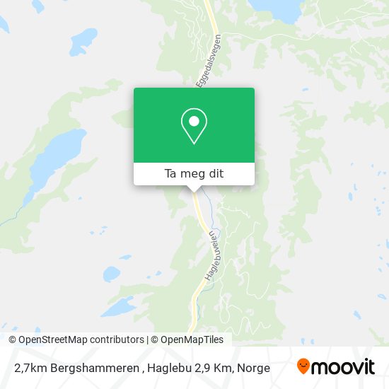 2,7km Bergshammeren , Haglebu 2,9 Km kart