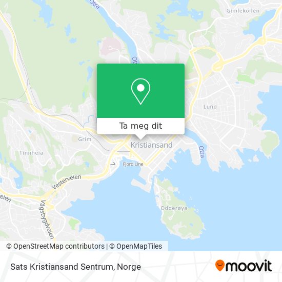 Sats Kristiansand Sentrum kart