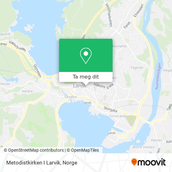 Metodistkirken I Larvik kart