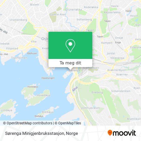 Sørenga Minigjenbruksstasjon kart