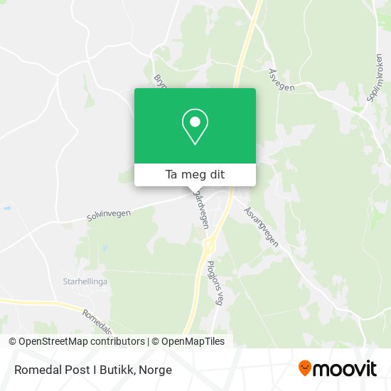 Romedal Post I Butikk kart