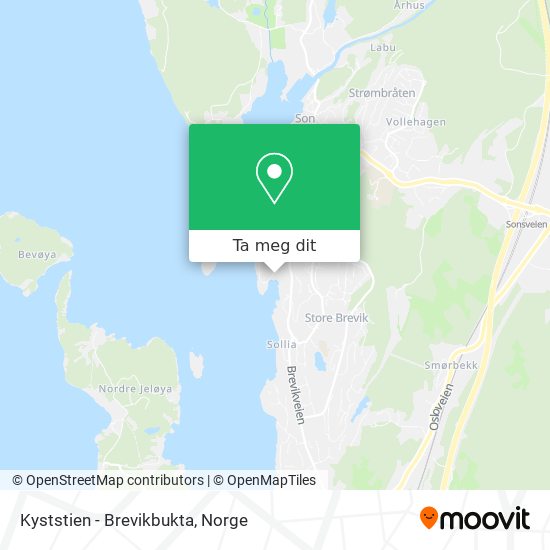 Kyststien - Brevikbukta kart