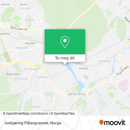 Isskjæring Pålangvannet kart