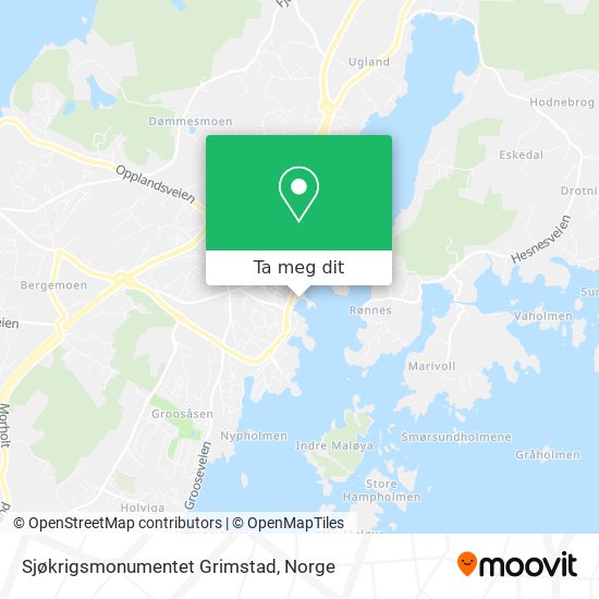 Sjøkrigsmonumentet Grimstad kart