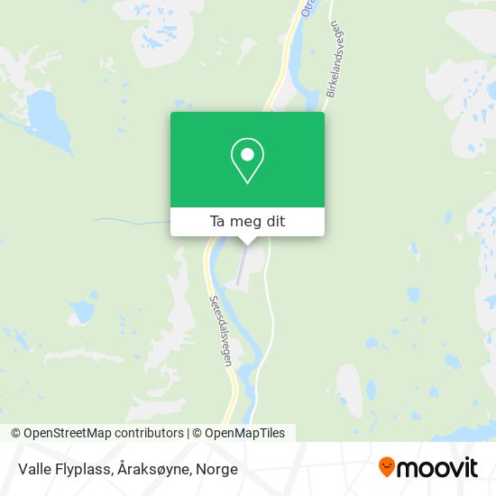 Valle Flyplass, Åraksøyne kart