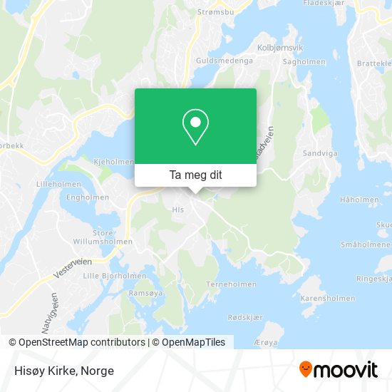 Hisøy Kirke kart