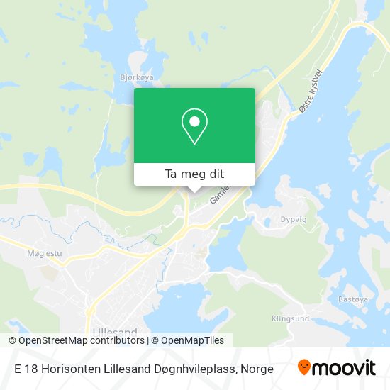 E 18 Horisonten Lillesand Døgnhvileplass kart
