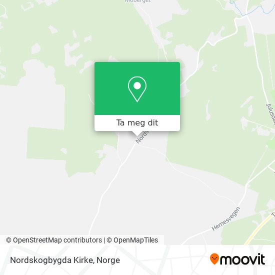 Nordskogbygda Kirke kart