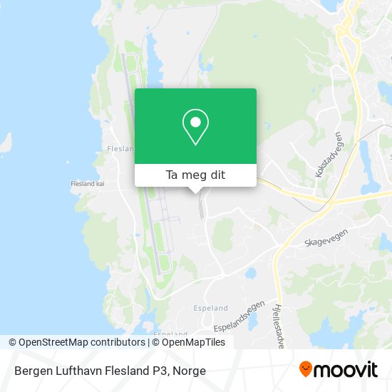 Bergen Lufthavn Flesland P3 kart
