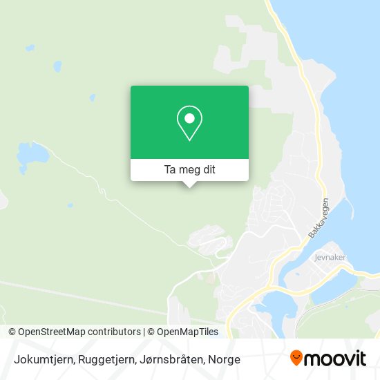 Jokumtjern, Ruggetjern, Jørnsbråten kart