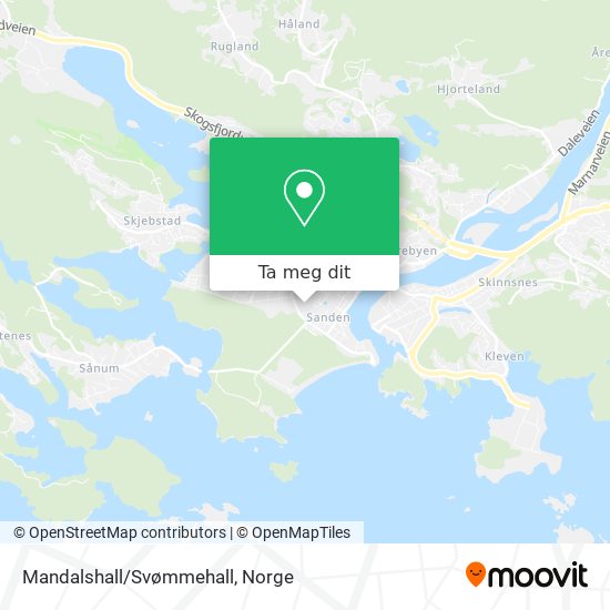 Mandalshall/Svømmehall kart