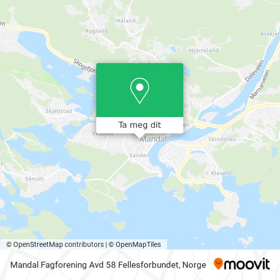 Mandal Fagforening Avd 58 Fellesforbundet kart